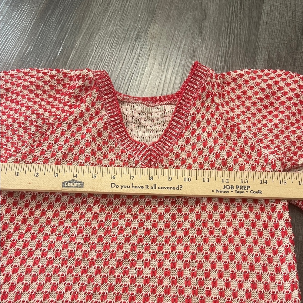 CHANEL Women’s knit Sweater in Red and Cream with cape, no size tag - Picture 3 of 6